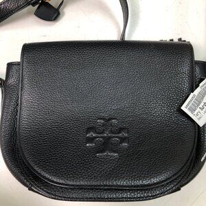 Tory Burch Thea Saddle Mini Crossbody Black w Tassle